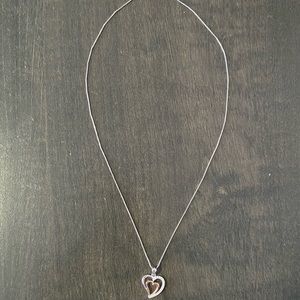 Double Heart Pendant Necklace